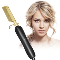 

Straightening and curling Electric comb 2019 Hot comb Dual Voltage Copper Heater Hair curler Customizable copper comb