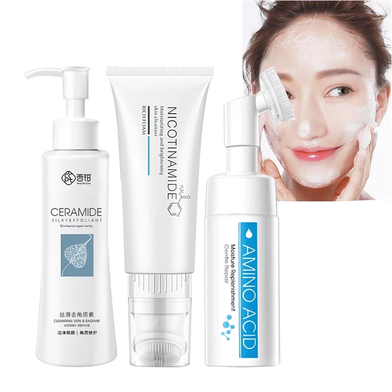 

Facial Cleansing Mousse Private Logo Foaming with brush oem skincare Face Clenser mousse foaming Facial makeup remove Face Wash