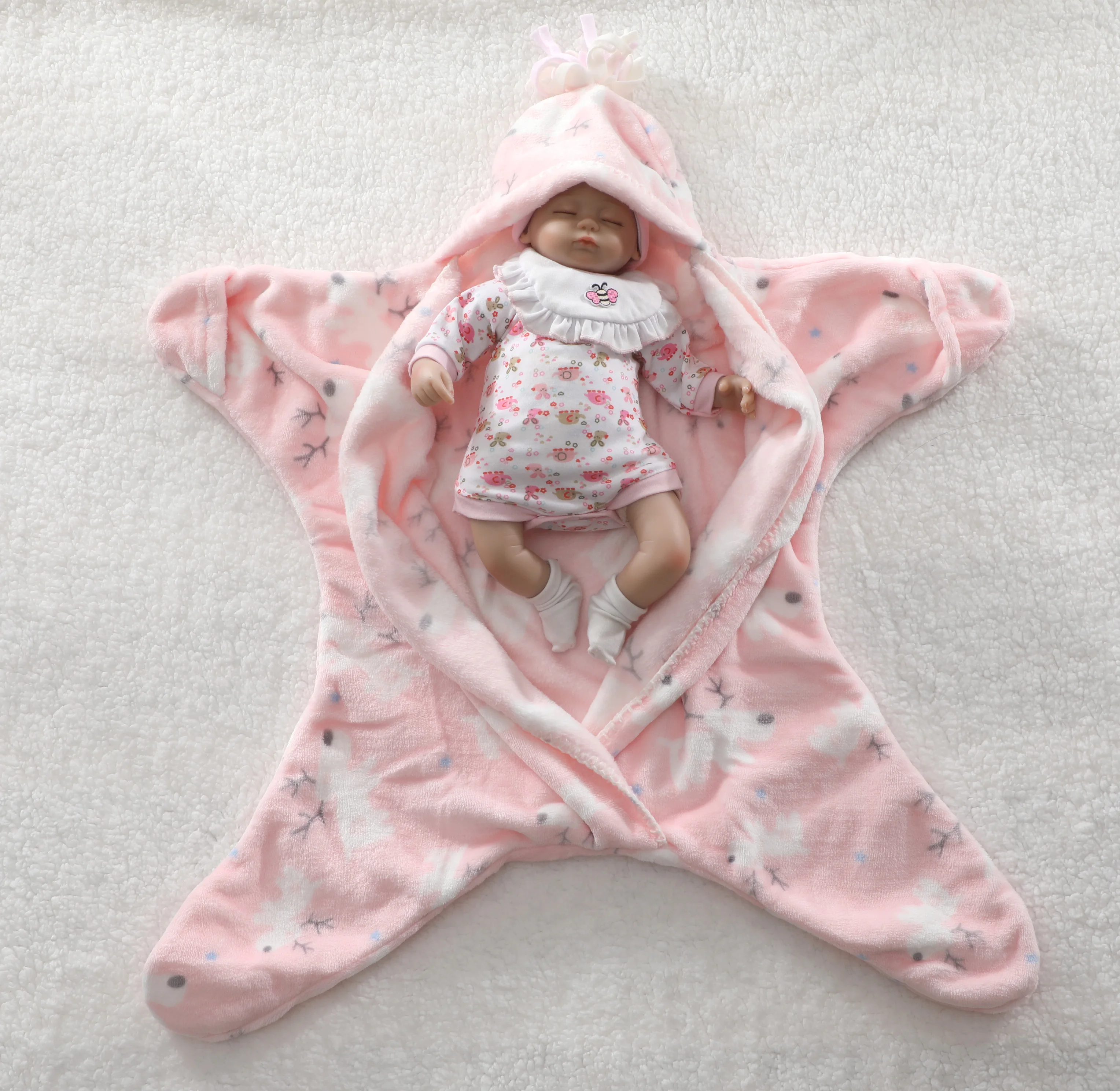 Wholesale Star Shape Custom Printed Knit Baby Wrap Swaddle Blanket