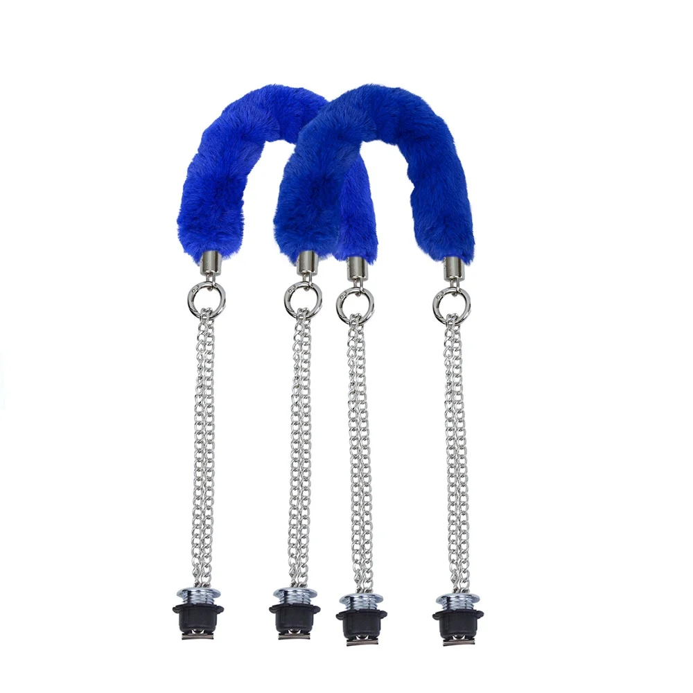 

Tanqu 1 Pair Long Chain Faux Fur plush belt strap Furry handles For O Bag Winter Women Tote Shoulder Handbags obag accesorios