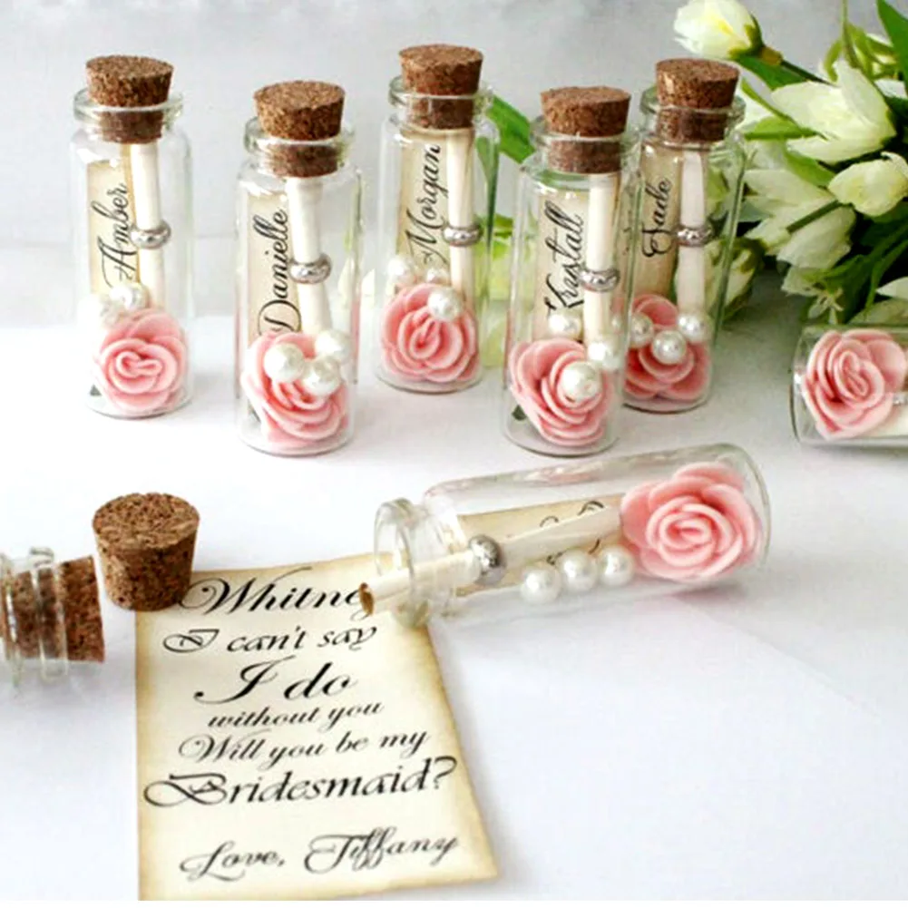 Ourwarm Wedding Party Supplies 25ml Cork Stoppers Mini Small Glass ...