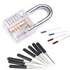 China Wholesale Door Lock Repair 10pcs Key Extractor Locksmith Supplies Lock Pick Set With 1Pcs Transparent Lock