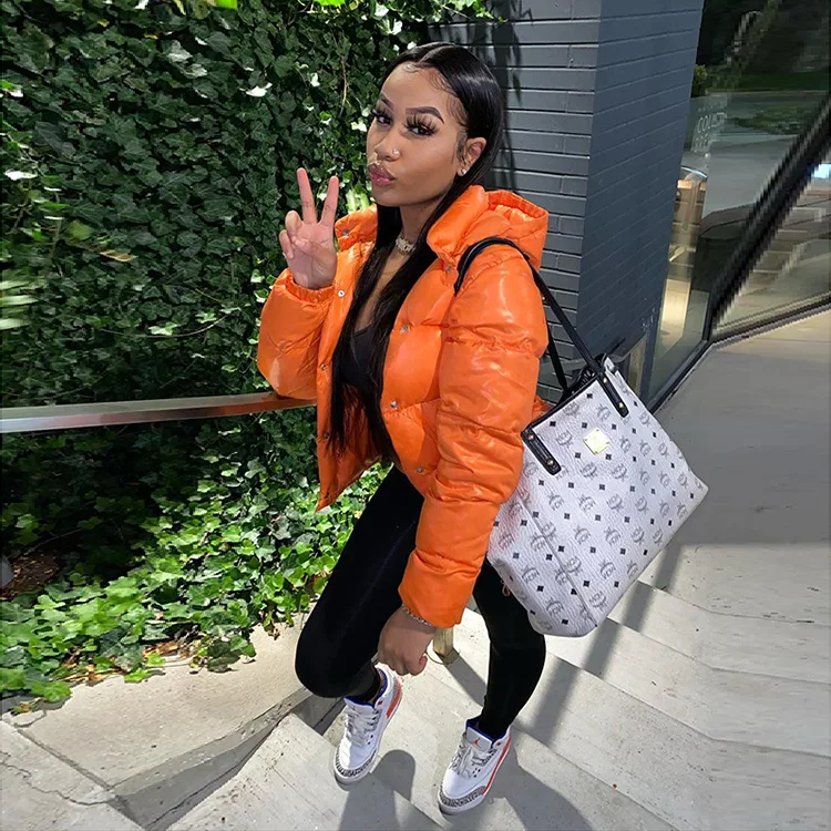 

2021 Winter Fashion Bubble Puffer Coats Hooded Down Jacket Women Clothes