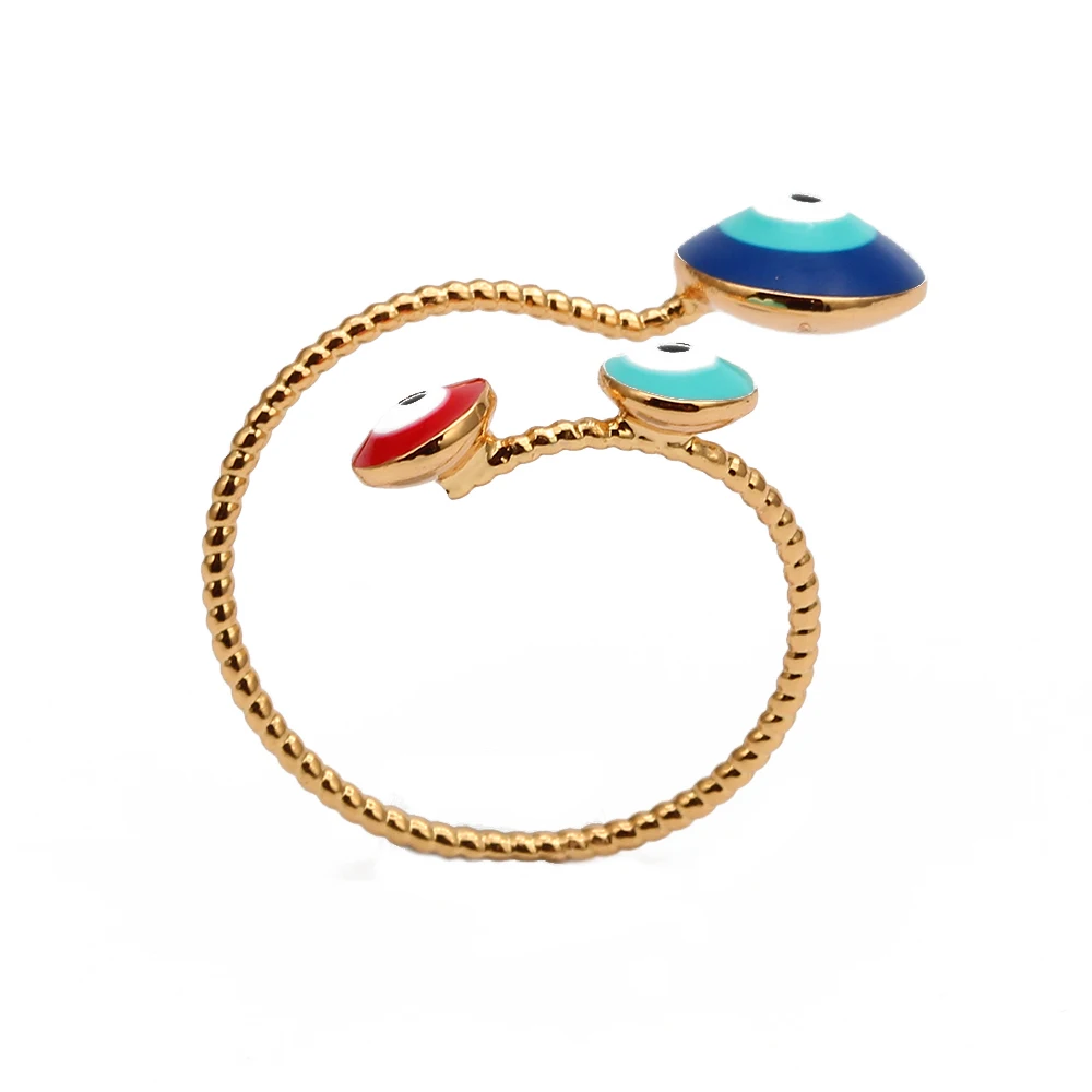 

Fashion Lucky Red Blue Color Gold Round Adjustable Rings for woman, Glod