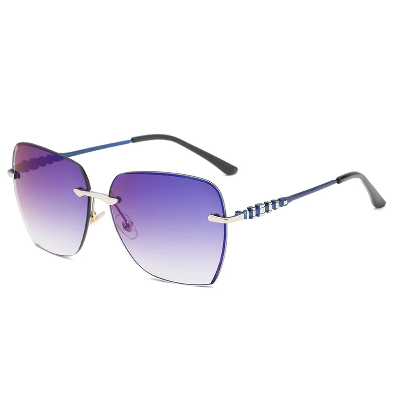 

2021 New Arrival Anti Uv Unisex Eyewear Sun Glasses Irregular Rimless Sunglasses