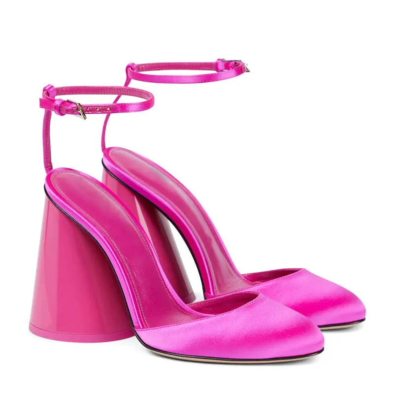 

2022 Spring new candy color strap single shoes thick heel patent leather sexy sandals for women, Picture