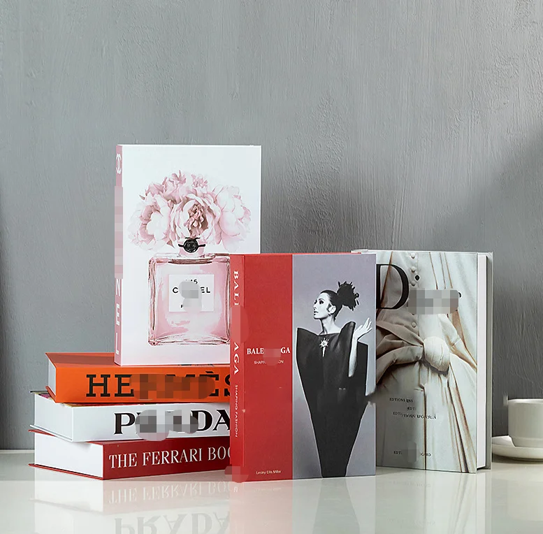 

Y-Z033 Modern Style Fancy Fashion Book Shaped Box Decoration Folded Model Hard Cover Hollow Decorative Book