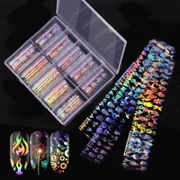 

New Arrival Popular design 3D Laser flame foil nail sticker