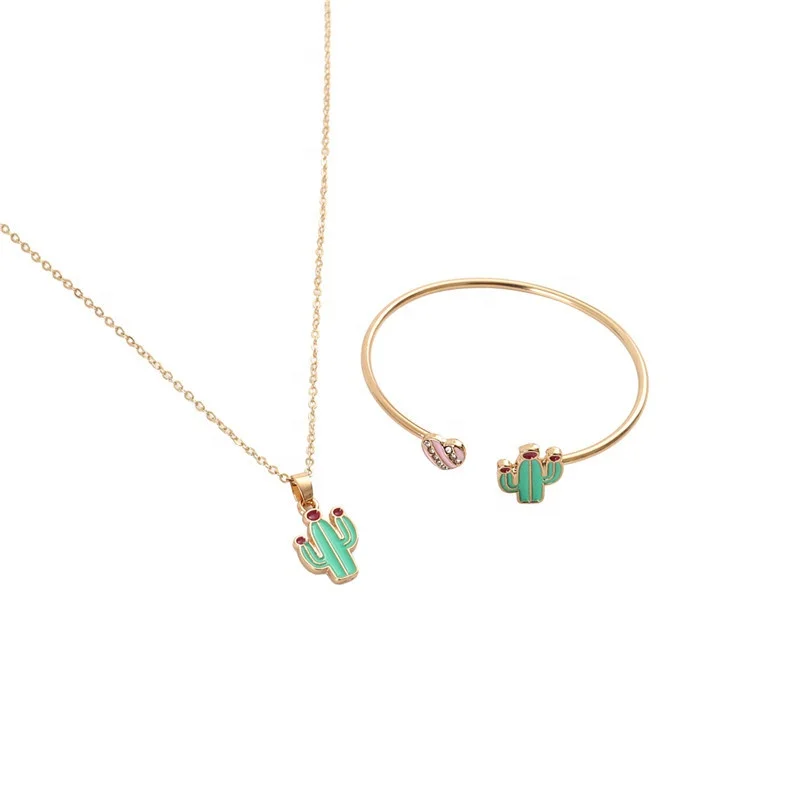 

Fashionable and Good-looking Children's Cartoon Cactus Necklace Set, Picture shows