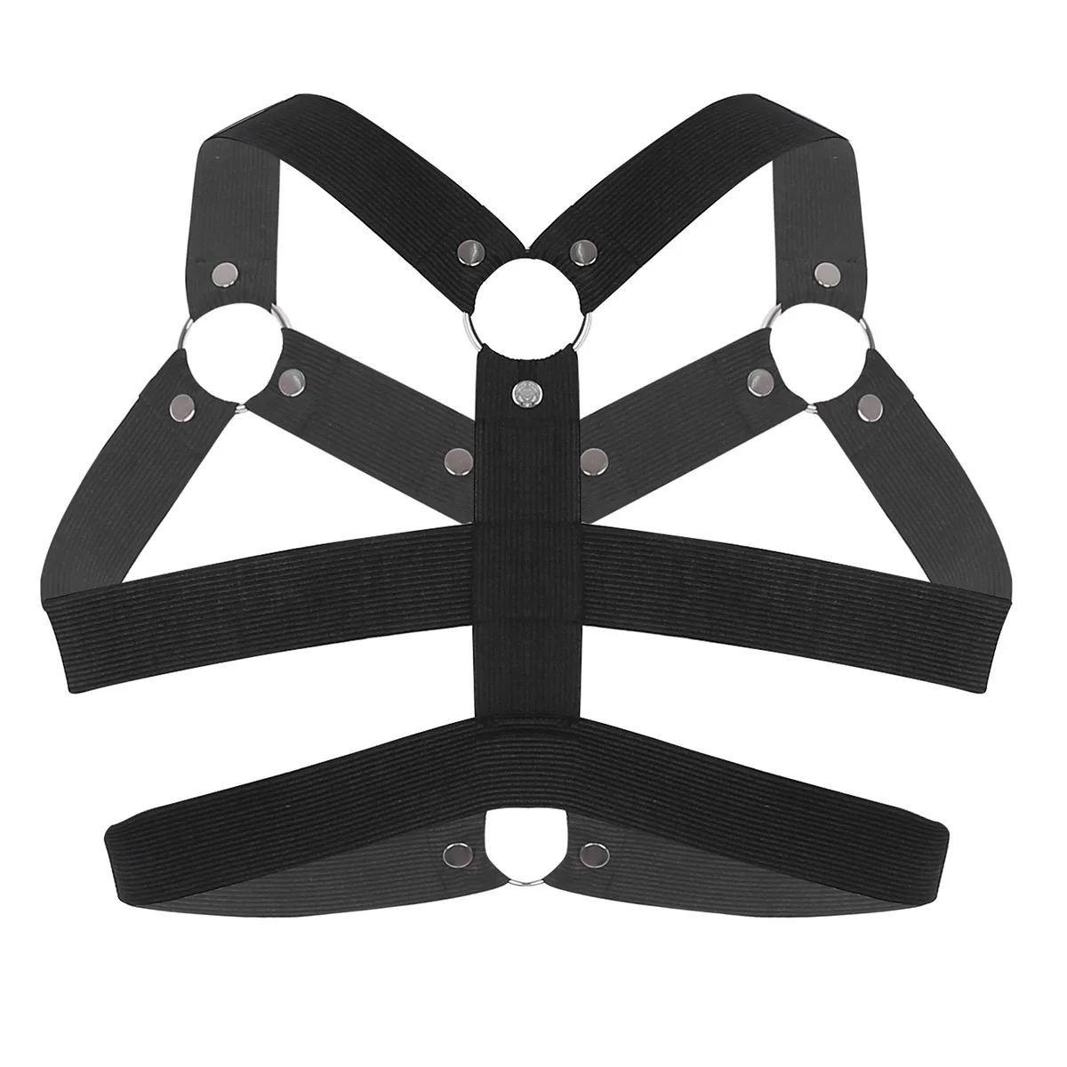 Mens Elastic Shoulder Chest Muscle Harness Belt With Metal Orings And