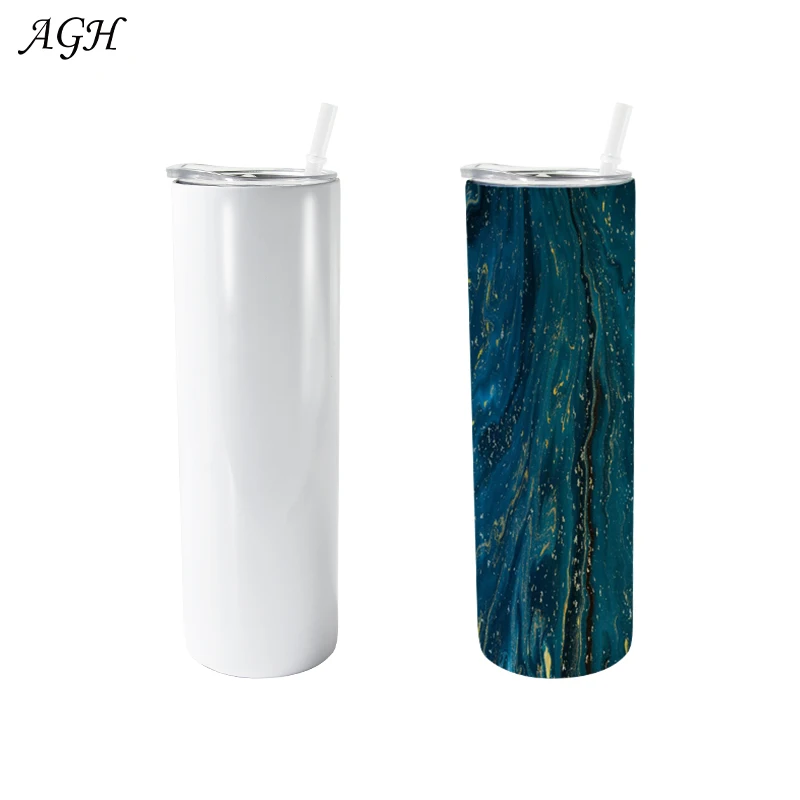 

USA Warehouse 20OZ Vacuum Insulated Tumbler Cups Sublimation Blanks Skinny Tumbler With Straw