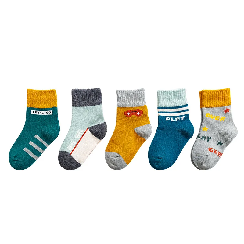 

5 pairs/set Baby In The Big Child Cotton Socks Boys and Girls In The Stockings Absorb Sweat Breathable Baby Socks