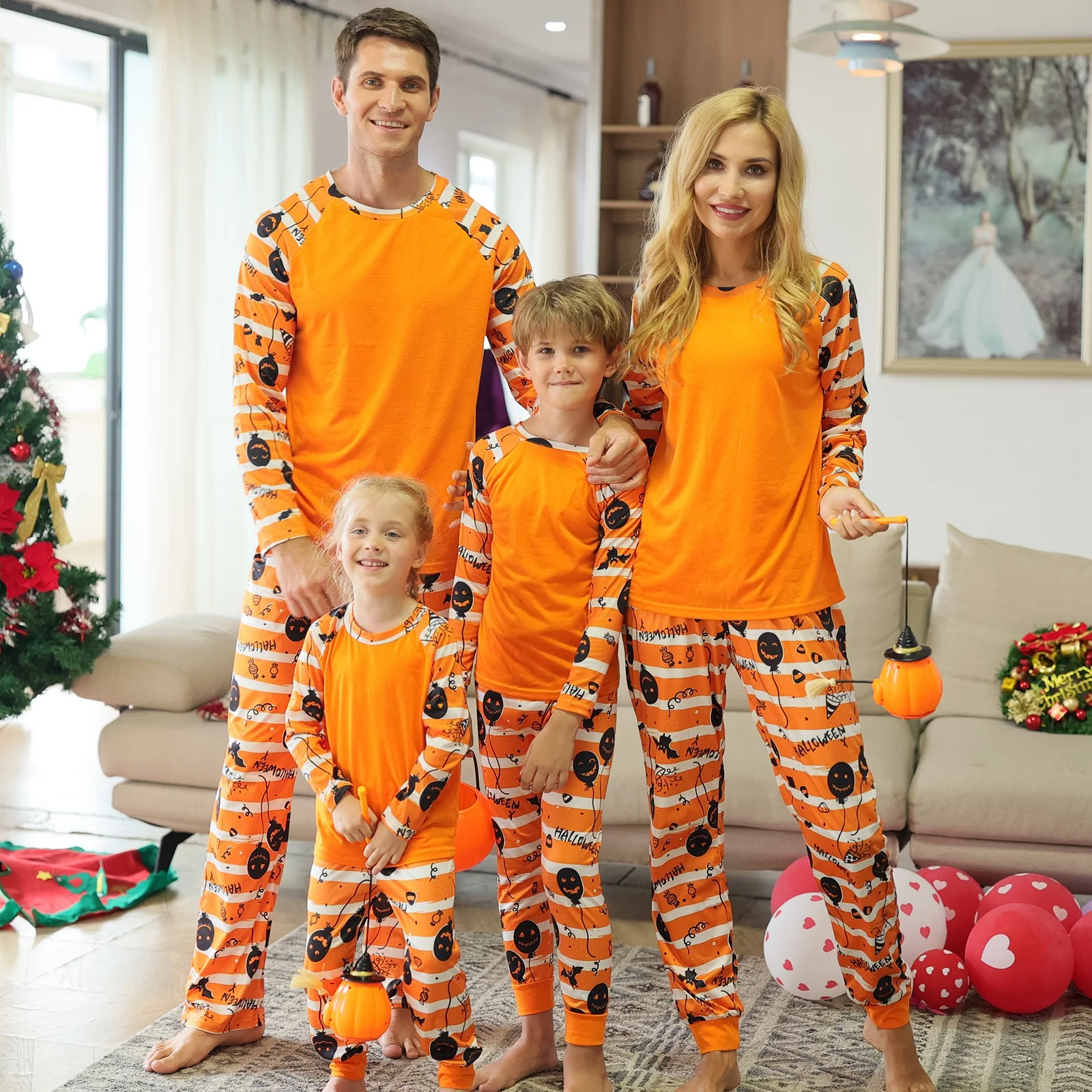 

2021 Christmas Pajamas Family Matching Parent-child Printing Matching Christmas Pajamas Family Set Sleepwear, As pictures or customized colors