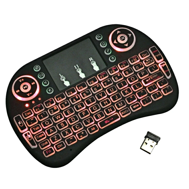

Best Selling Mini Color Backlight Keyboard MiNi i8 Air Mouse 92-keys QWERTY 2.4G Wireless Backlight Keyboard with Touchpad