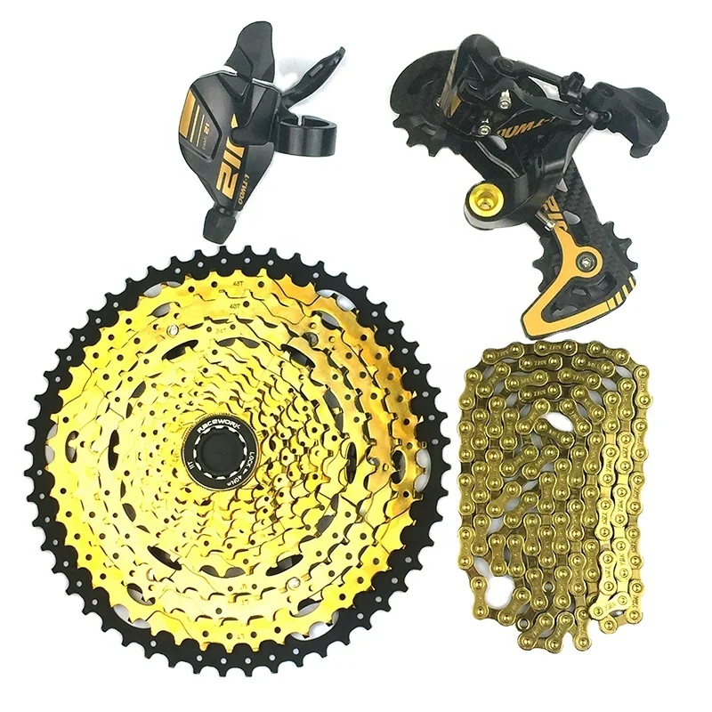 

12 Speed Cycle Goupsets Mountain Bike 12S Groupset Bicycle 4 Kits Gold Group Set