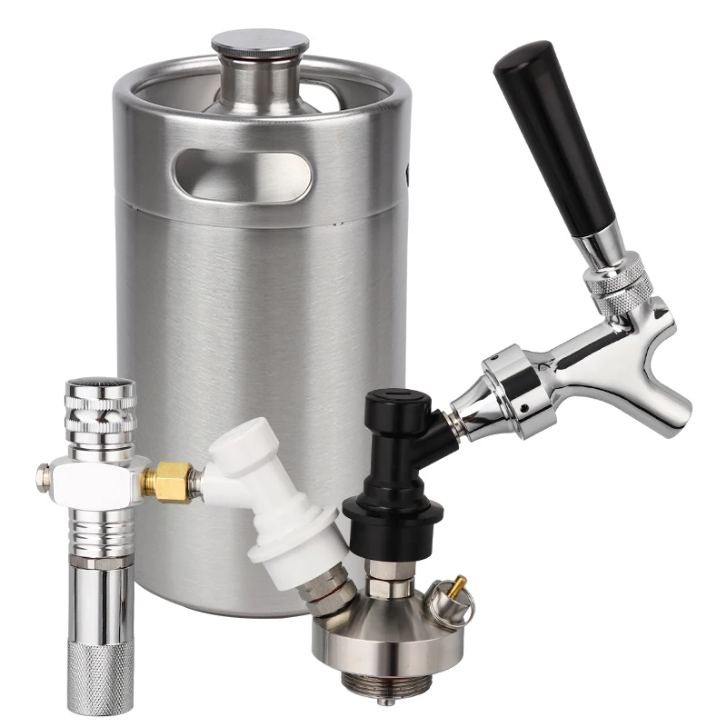 5 Liter Beer Keg Growler Homebrew Stainless Steel Beer Barrel Mini