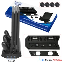 

2 In 1 Vertical Stand with Dual Controller Charging Station Dock for ps4 pro 1tb console with Cooling fan consola de juego