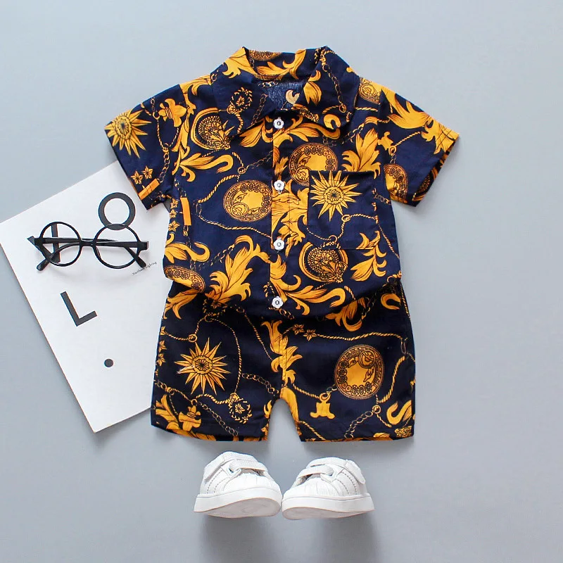 

New arrival summer casual Boys 2 Pieces Clothing Set short sleeve t- shirt + shorts clothing set for kids, Picture