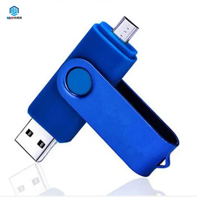 Free Custom Logo Swivel Micro OTG USB Flash Pen Drive 2 in 1 Memory Stick For Mobile Phone PC - ANKUX.COM