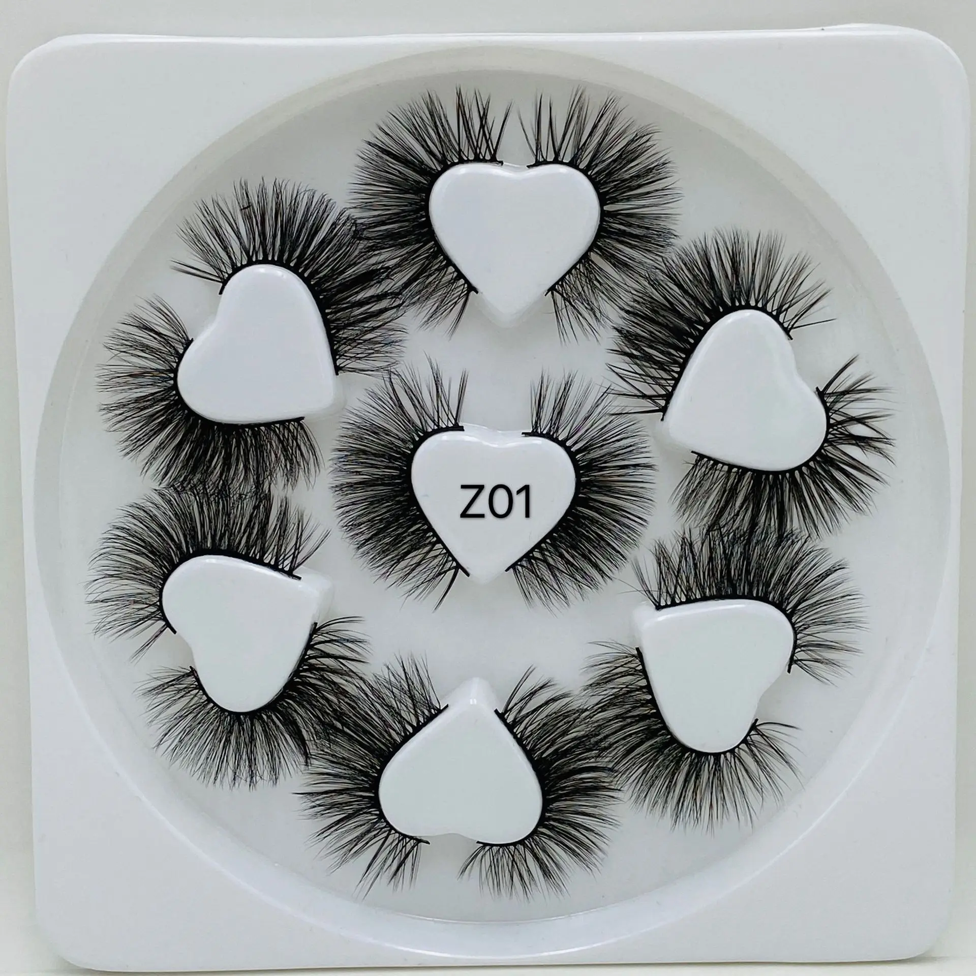 

Personalized 7 Pair Mink Lashes, 3D Effect Semi-Hand Made Full Strip Plastic Cotton Band Black Natural Faux Mink Eyelashes, Natural black