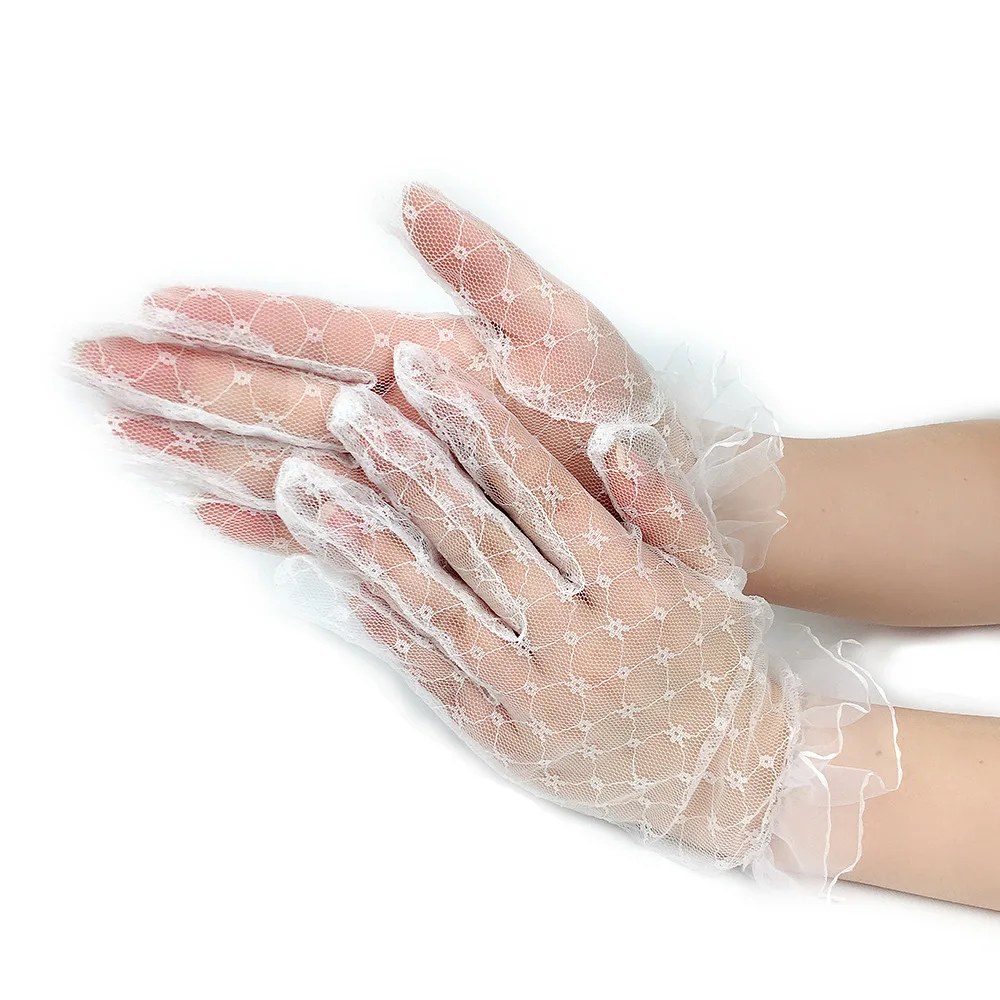 

Sexy lace bridal gloves bridal hostesses gloves mesh breathable short lace gloves