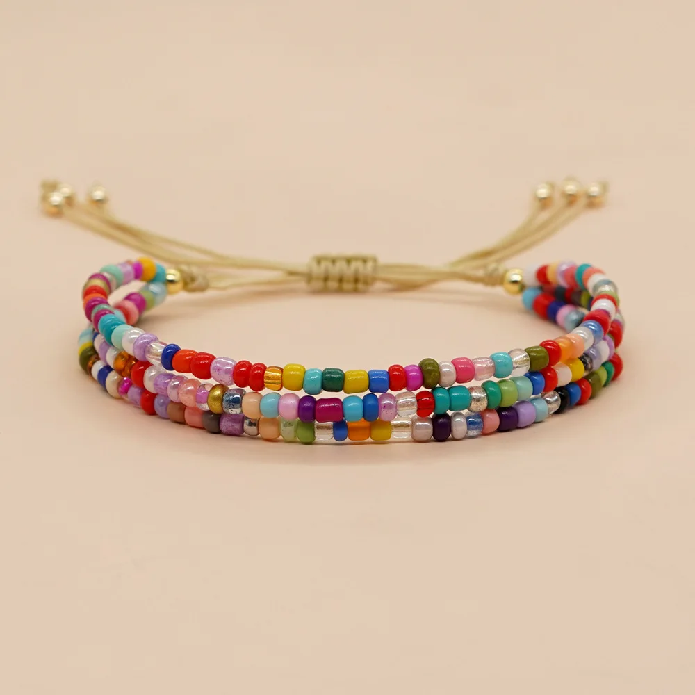 

Go2boho Bohemian Rainbow Colorful Multilayer Beaded Bracelet Women Handmade Friendship Fashion Jewelry Miyuki Seed Bead Bracelet