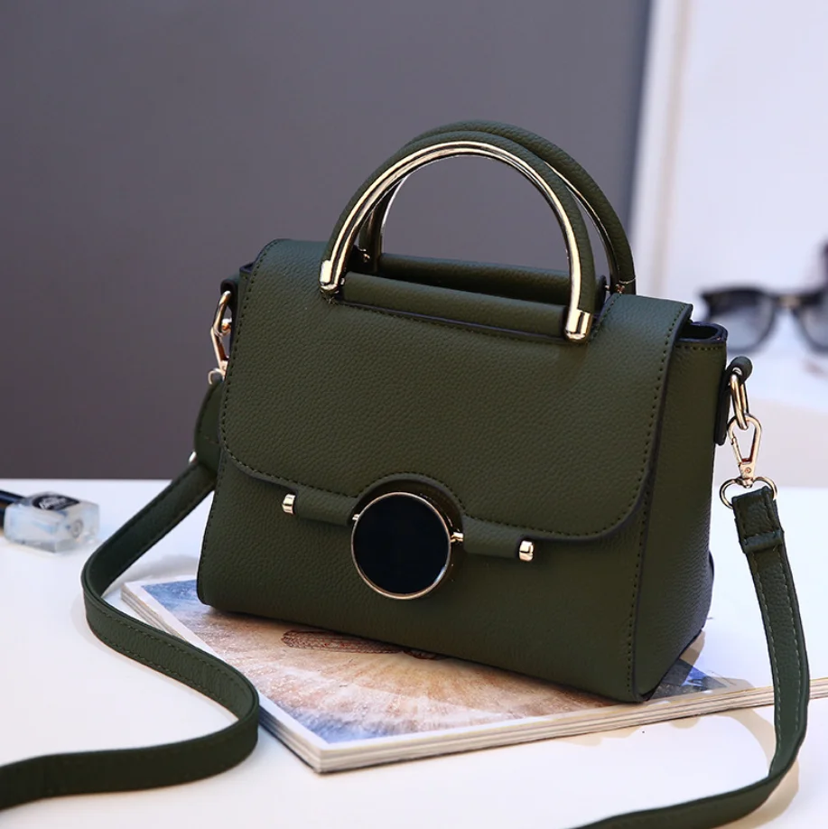 

2020 Hot sale pu leather messenger bag hand bag tote bag fashion wome handbag, Black silver gold