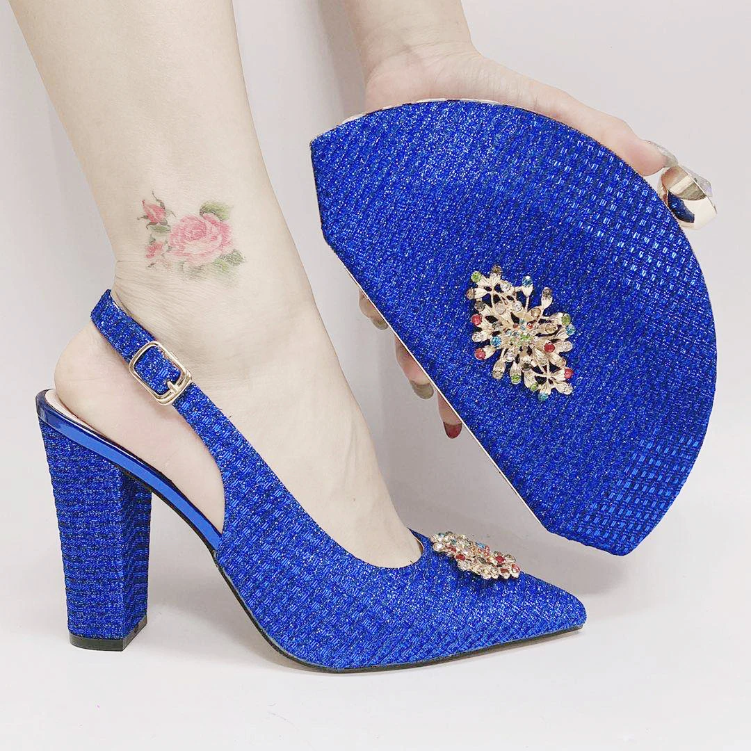 

Italy Style Party Dress Heels Pumps and Purse Wholesale Sequined Bags and Shoes to Match