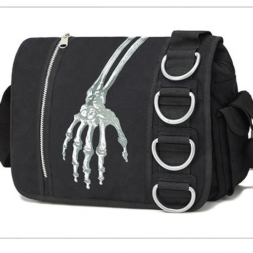 

New arrival Men's Sugar Skull High Quality Halloween Bags Messenger Halloween Personalized Bag, Black or customized