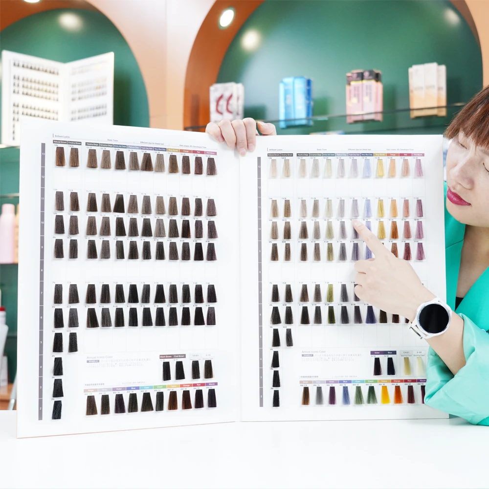 

High Quality Customized 2-pages Color Chart Book Salon Hair Color Chart
