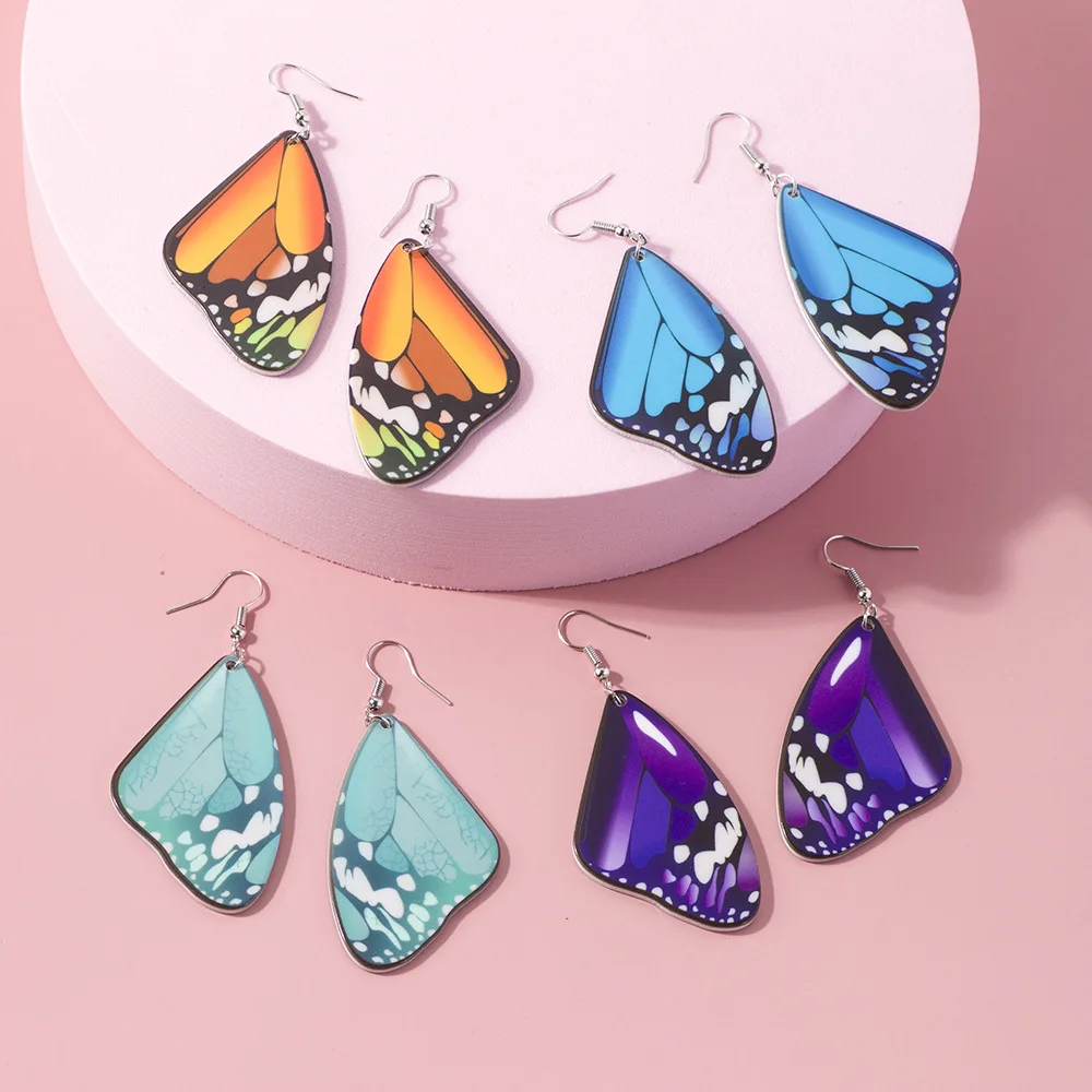 

Trendy Multicolor Butterfly Wings Dangle Earrings For Women Girls Exquisite Romantic Butterfly Drop Earrings Wholesale