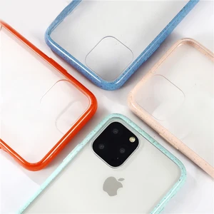 2019 for Apple for iPhone 11 Pro Case Xi Max 6.5 Biodegradable Wheat Straw Clear Covers 7/8 Transparent Custom Logo Phone Shell