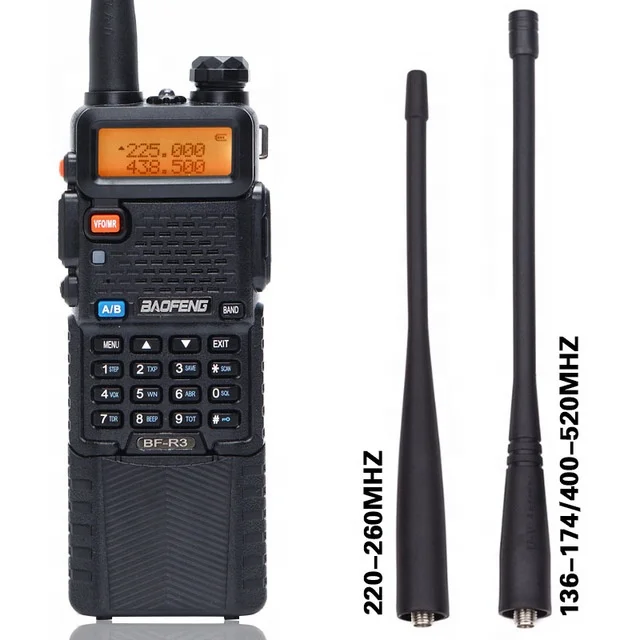 

BaoFeng BF-R3 Tri-Band Walkie Talkie ham 136-174Mhz 220-260Mhz&400-520Mhz amatuer handheld Two Way portable Radio uv-5r