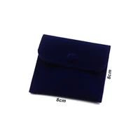 

New Arrival 8*8cm Double Face Pouch Black Jewelry Velvet Packaging Pouch with Snap Button