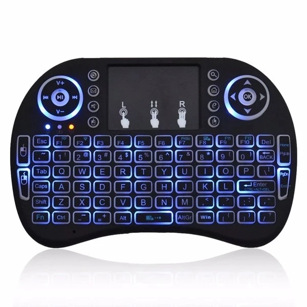 
Hot Sale Cheap Backlit 2.4GHz wireless touchpad with 3 color i8 mini keyboards for Smart TV Android Box 
