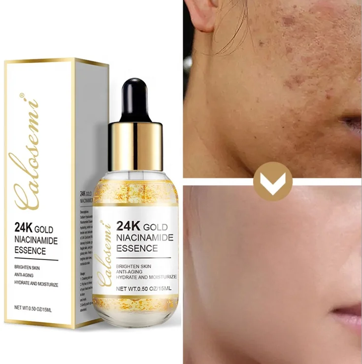 

Calosemi Private Label Organic Beauty Face Skin Care Facial Serum Anti Aging Anti Wrinkle 24K Gold Niacinamide Essence