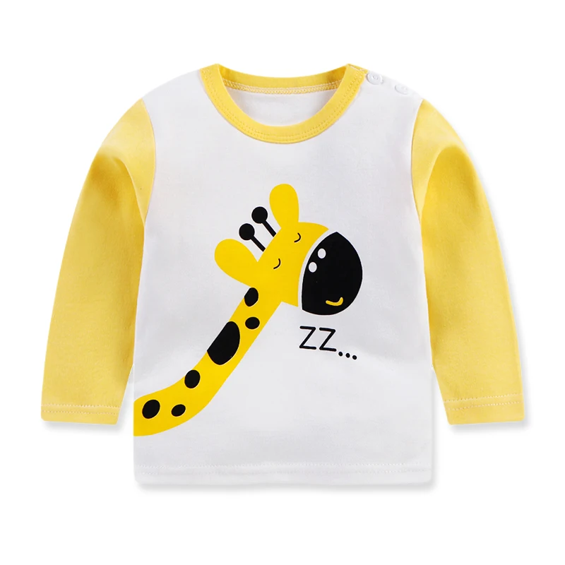 
T-shirt Shirt Top Clothes Cute Long Sleeve Solid Spring Autumn Cotton Newborn Baby Boy 