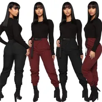 

New Arrival Ladies Pencil Pants Trousers Solid Color Tight Fashionable Sexy Long High Waisted Casual Women Cargo Pants