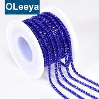 

New Fashion Glass Crystal Rhinestones Earrings Chain Sew on Trimming Close Cup Rhinestone Chains for Shoes Boots Decoration