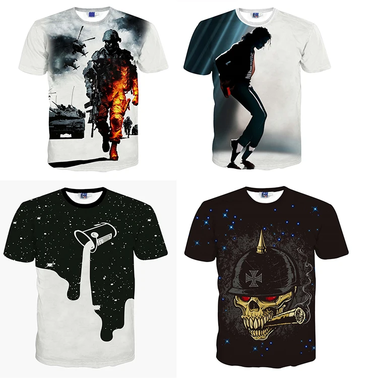 

Summer Popular 95%polyester 5%cotton OEM Custom 3D Digital Printing Men T-Shirt