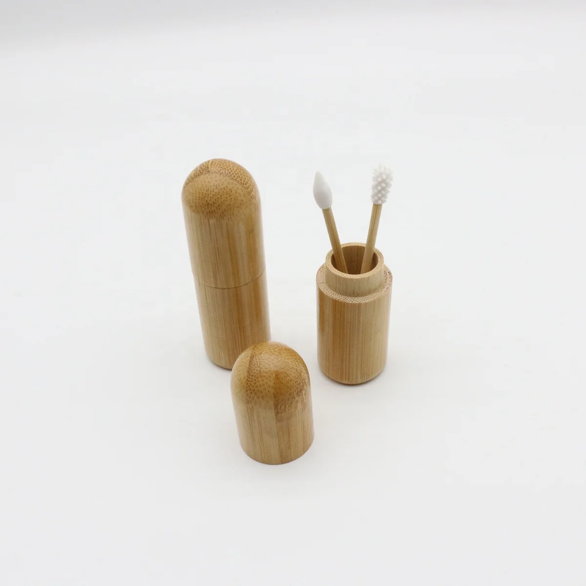 

Factory Drectly Portable Double-headed Reusable Bamboo Ear Stick in Bamboo Box Bamboo Silicone Cotton Swabs