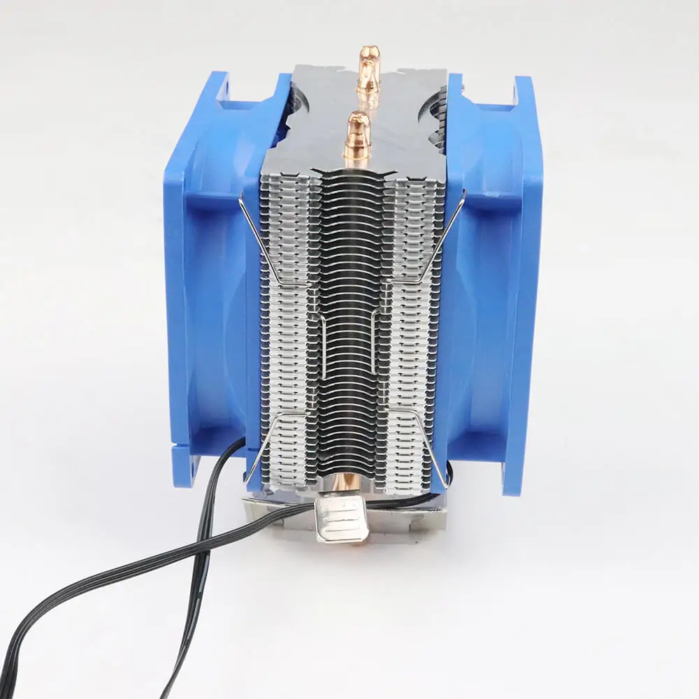 

Factory Price Copper CPU Cooler Heat Sink Computer Fan CPU Radiator Cooling Square Double Fan