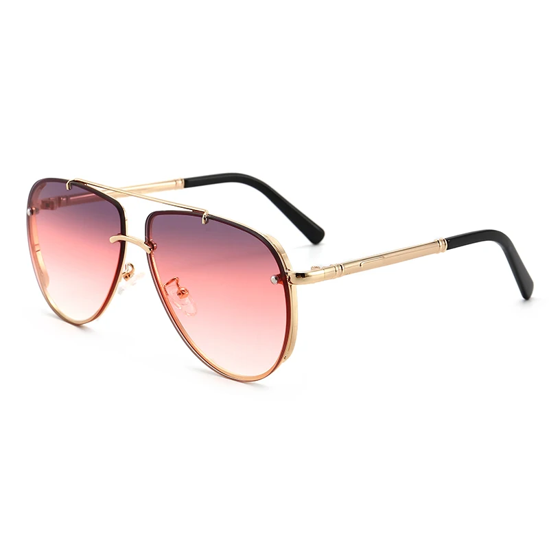 

OUSEN 2021 newest fashion double bridge metal aviation frame sunglasses