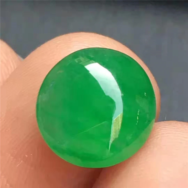 

High Quality Oval Jade Stone Jewelry Making Unique Natural Green Jadeite Loose Gem