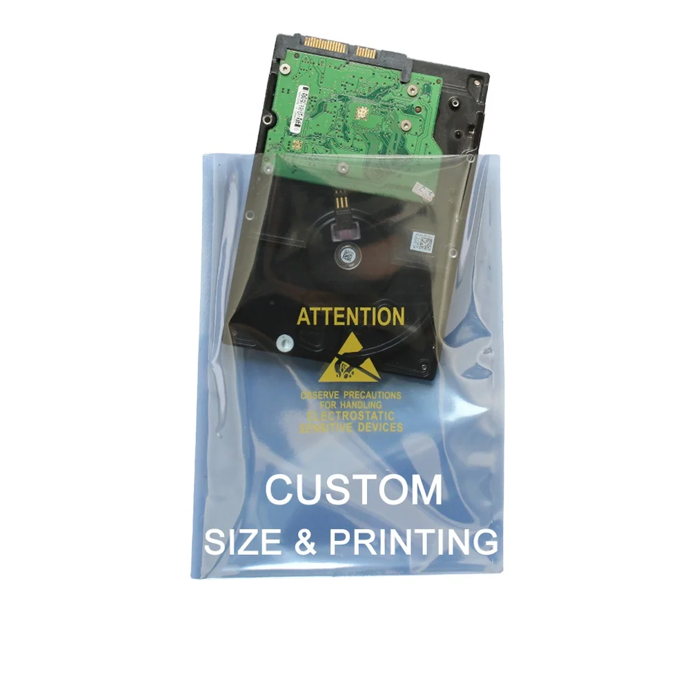 

Cleanroom Foil Custom Open Top Aluminium Antistatic Ziplock Moisture Anti Static Safe Barrier Packing Shielding ESD Bag