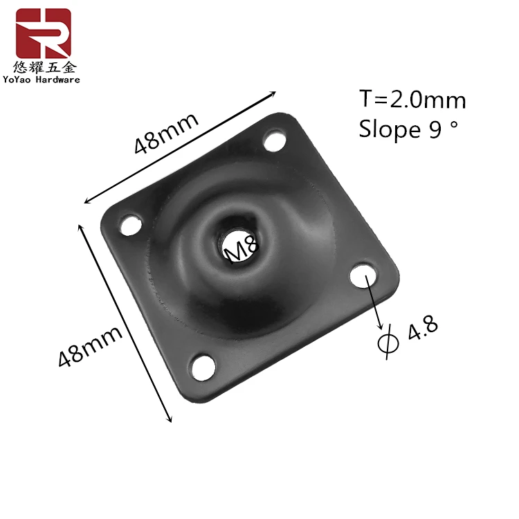 Cheap Steady Slope 9 Degree Table Legs Black Nordic Small Sofa Leg Mount Plate