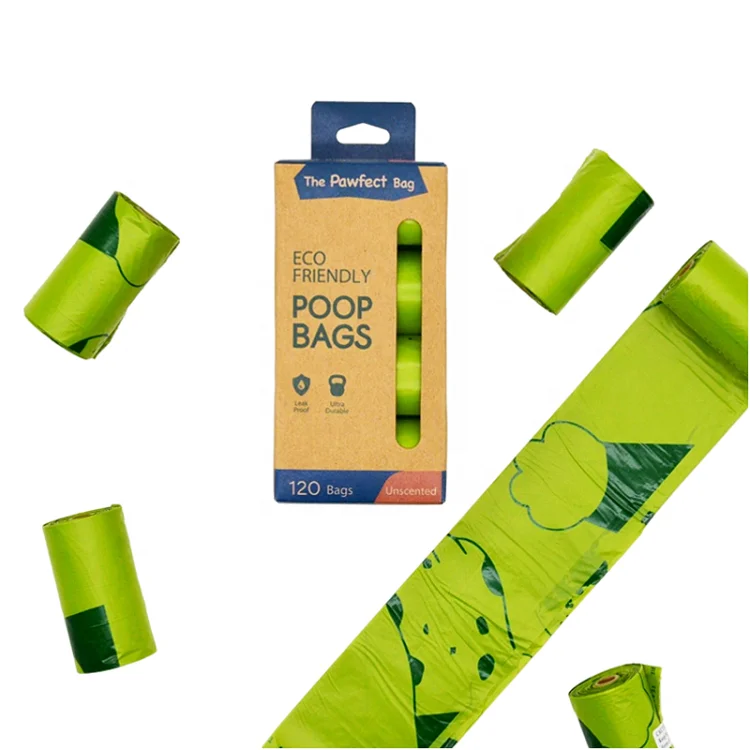 

Biodegradable Eco Friendly EPI Compostable Pet Waste Bag Dog Poop Bags 8 Rolls Pet Disposable Pick Poop Up Bag