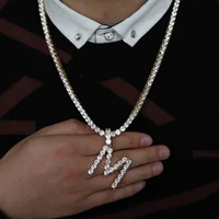 

Hip hop jewelry name pendants diamond initial gold filled custom jewelry rhinestone name necklace