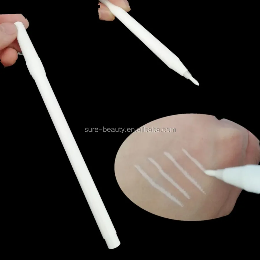 

White Ink Surgical Skin Marker Pen with paper ruler
