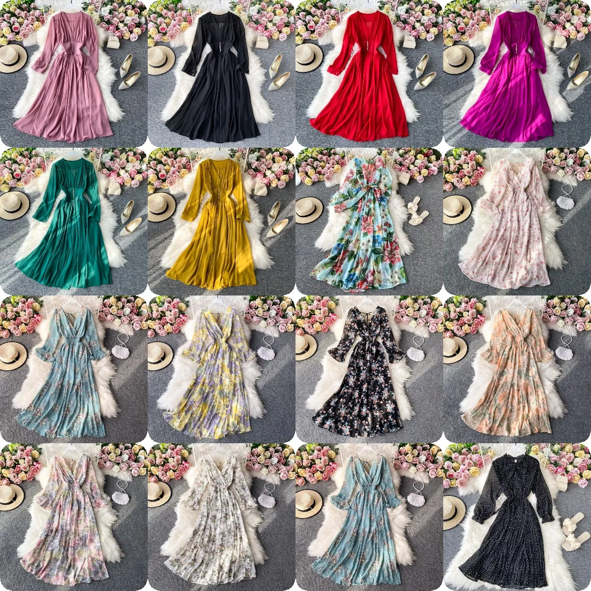 

Fashion Women Floral Maxi Dress Party Dresses Women Summer Beach Long Skirt Women Flower Casual Clothes Dresses